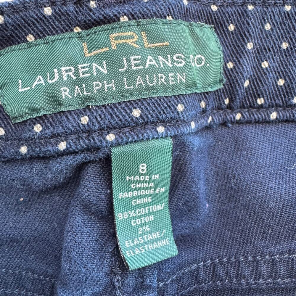 Lauren Ralph Lauren 8 Polka Dot Straight Leg Jeans Mid Rise Denim - Picture 6 of 6